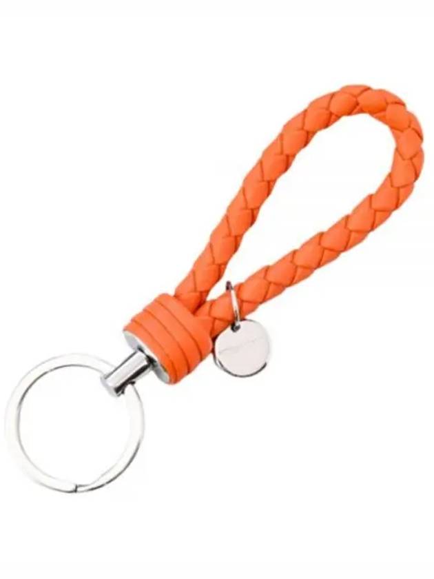 Intrecciato Leather Key Holder Orange - BOTTEGA VENETA - BALAAN 2