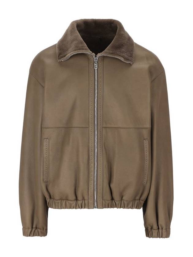 Shearling Blouson Jacket Dove Grey - FENDI - BALAAN 2