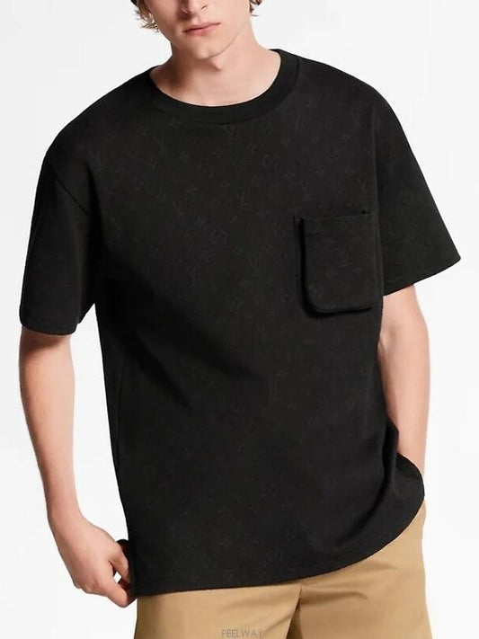 Signature 3D Pocket Monogram Short Sleeve T-Shirt Black - LOUIS VUITTON - BALAAN 2