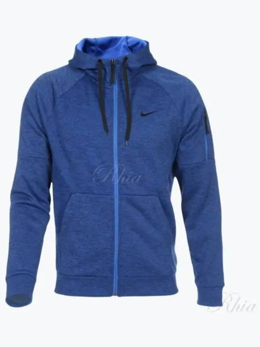 Full Zip-Up Fitness Hooded Jacket Blue - NIKE - BALAAN 2