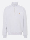 Fox Head Patch Half Zipper Sweatshirt Light Grey Melange - MAISON KITSUNE - BALAAN 2