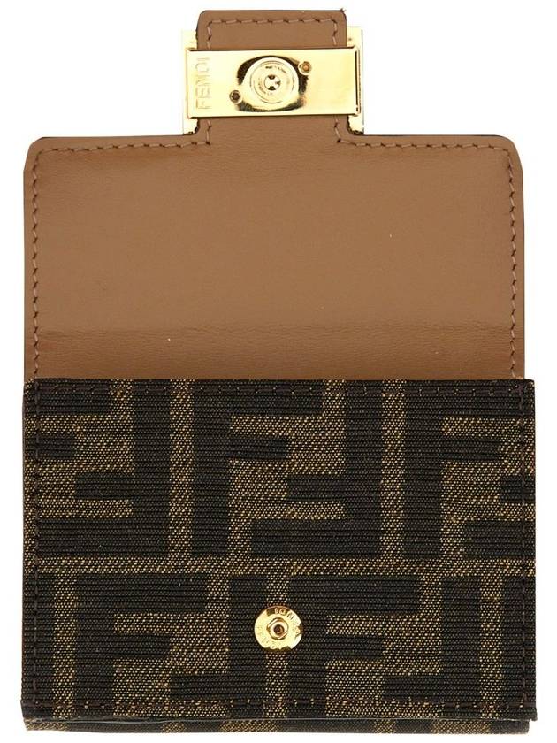 Baguette Micro Tri-fold Half Wallet Brown - FENDI - BALAAN 6