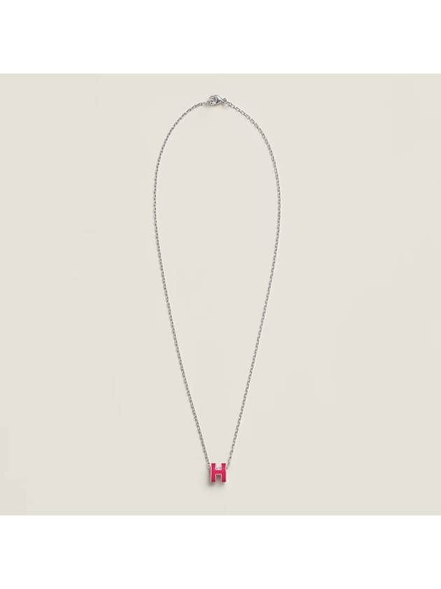 Mini Pop H Pendant Necklace Silver - HERMES - BALAAN 3