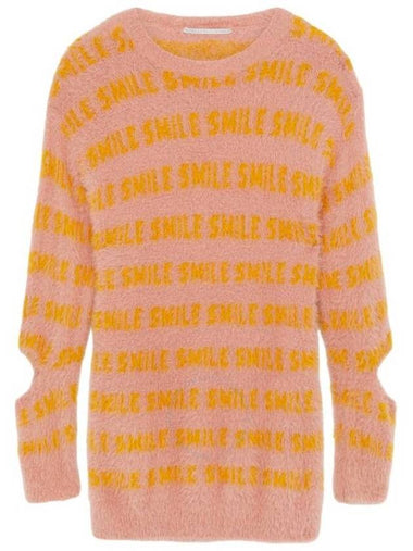 Stella Mccartney Ladies Pink Fluffy Words Sweater, Brand Size 36 (US Size 2) - STELLA MCCARTNEY - BALAAN 1