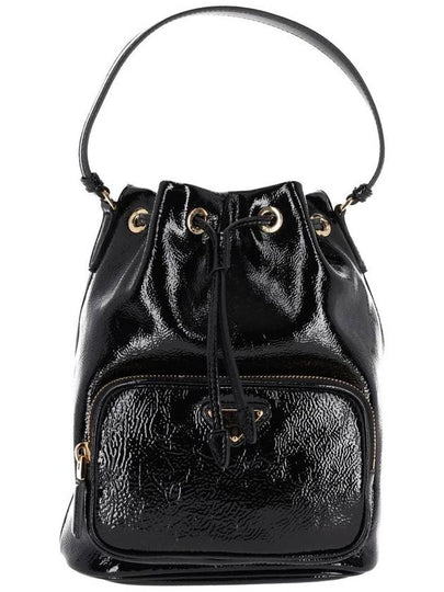 Duet Naplak Patent Leather Bucket Bag Black - PRADA - BALAAN 2