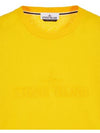 Men's Logo Short Sleeve T-Shirt Yellow - STONE ISLAND - BALAAN 4