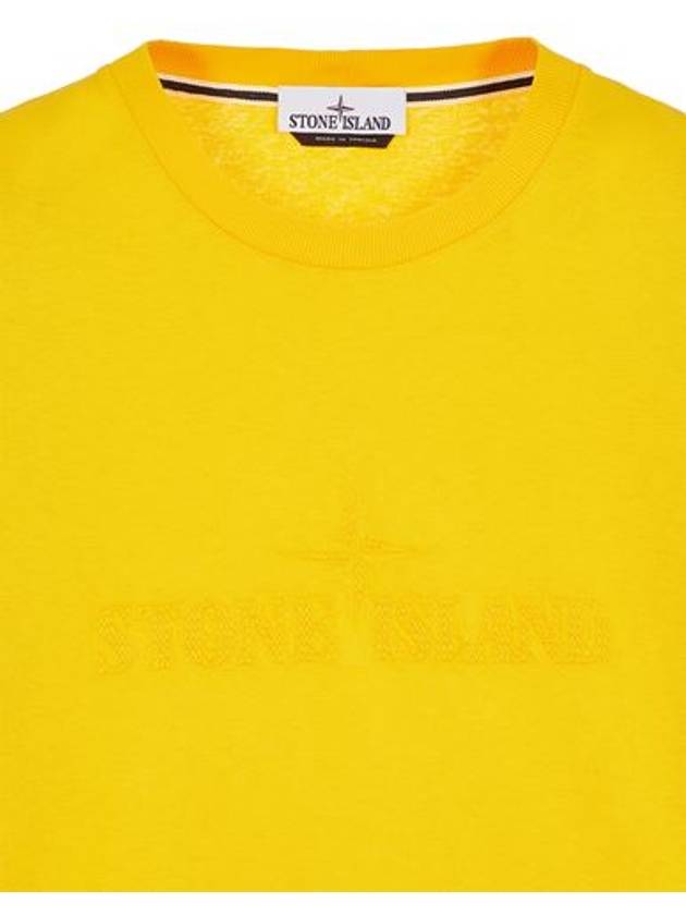 Men's Logo Short Sleeve T-Shirt Yellow - STONE ISLAND - BALAAN 4