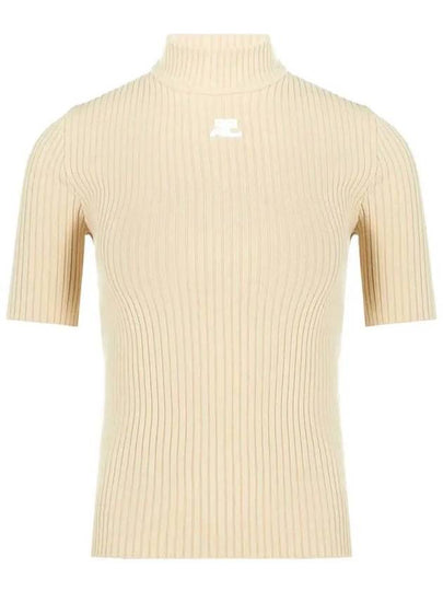 Reedition Knit Short Sleeve Turtle Neck Sand - COURREGES - BALAAN 2