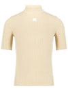 Reedition Knit Short Sleeve Turtle Neck Sand - COURREGES - BALAAN 2