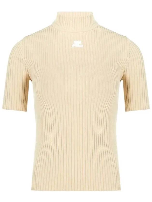 Reedition Knit Short Sleeve Turtle Neck Sand - COURREGES - BALAAN 2