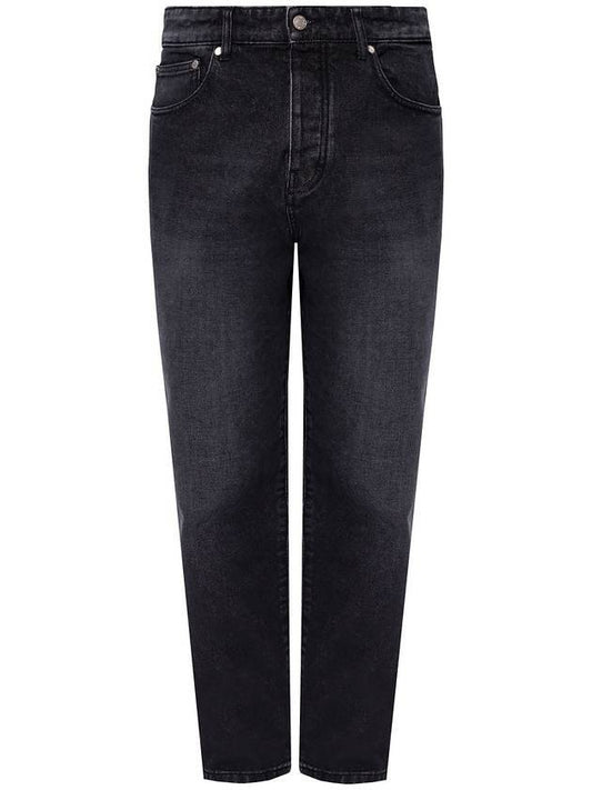 Men's Cropped Slim Fit Jeans Black - AMI - BALAAN.