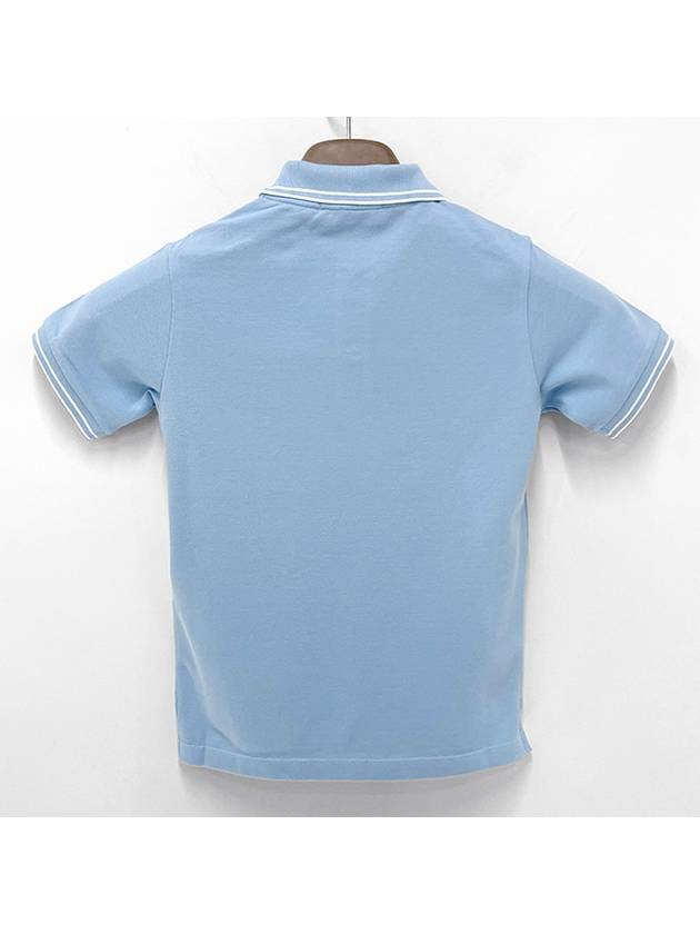 Kids Logo Patch Polo Shirt Light Blue - STONE ISLAND - BALAAN 3