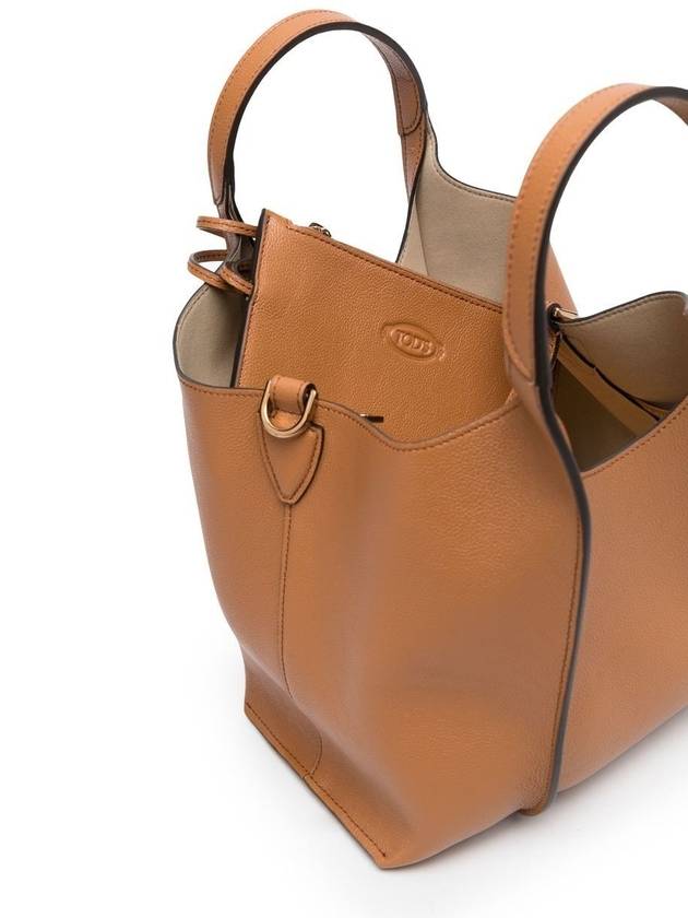 T Timeless Leather Shopping Mini Tote Bag Brown - TOD'S - BALAAN 5