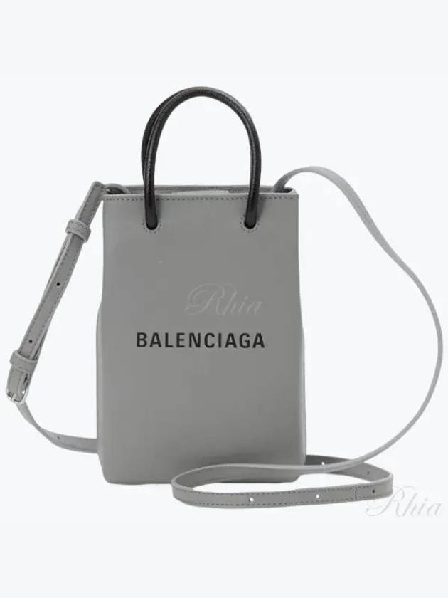 Logo Print Phone Holder Small Cross Bag Grey - BALENCIAGA - BALAAN 2