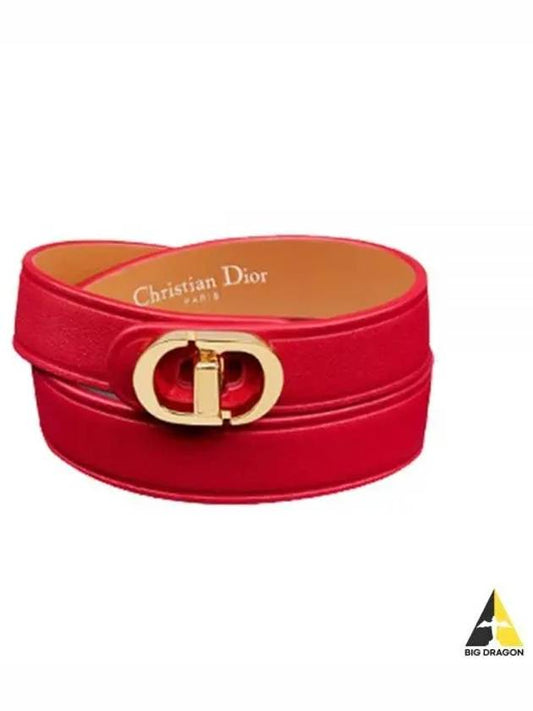 30 Montaigne Double Calfskin Bracelet Red - DIOR - BALAAN 2