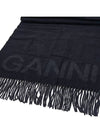 Logo Wool Muffler Black - GANNI - BALAAN 7