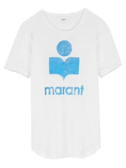 Logo Coldy Short Sleeve T-Shirt White Blue - ISABEL MARANT - BALAAN 2