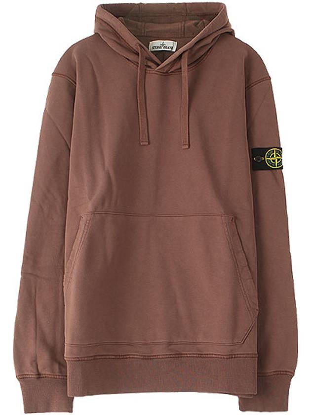 Wappen Patch Garment Dyed Hoodie Choco - STONE ISLAND - BALAAN 2