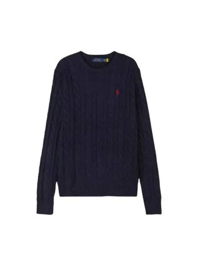 Embroidery Logo Cable Knit Top Navy - POLO RALPH LAUREN - BALAAN 2