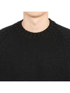 Men’s Merino Wool Knit Top Black - TEN C - BALAAN 7