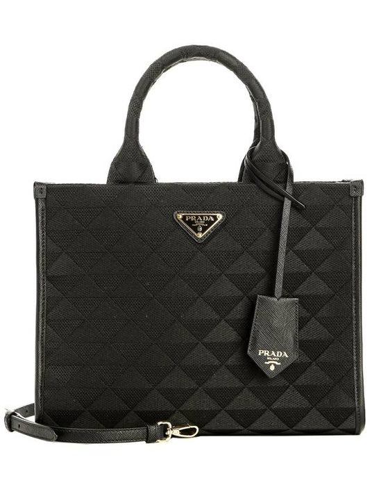 medium triangle logo tote bag 1BA354VOOM2F3D - PRADA - BALAAN 2