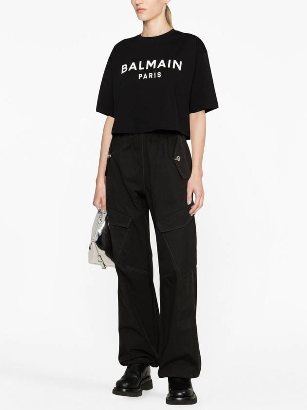 Logo Print Boxy Short Sleeve T-Shirt Black - BALMAIN - BALAAN 3