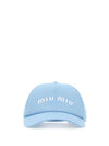 Embroidered Logo Drill Ball Cap Blue - MIU MIU - BALAAN 2