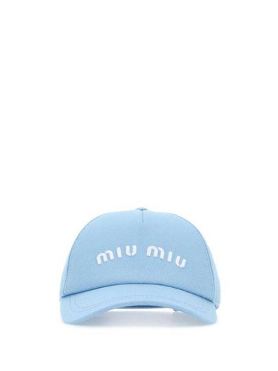 Embroidered Logo Drill Ball Cap Blue - MIU MIU - BALAAN 2