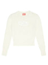 M-Areesa Jumper Embroidered Cut-Out Logo Knit Top Ivory - DIESEL - BALAAN 3