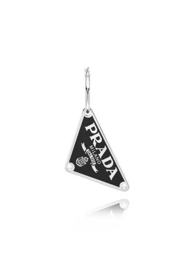 Smalto Jewels Pendant Single Earring Black - PRADA - BALAAN.