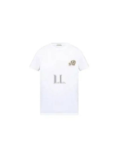 Double Logo Patch Round Short Sleeve T-Shirt White - MONCLER - BALAAN 2