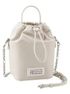 5AC Number Logo Texture Leather Bucket Bag Grey - MAISON MARGIELA - BALAAN 2