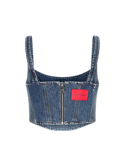 DENIM BUSTIER WITH HOTFIX - ALESSANDRA RICH - BALAAN 2