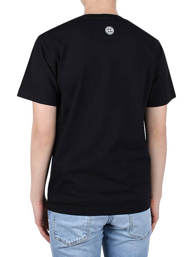 Institutional Two Print Short Sleeve T-Shirt Black - STONE ISLAND - BALAAN 5