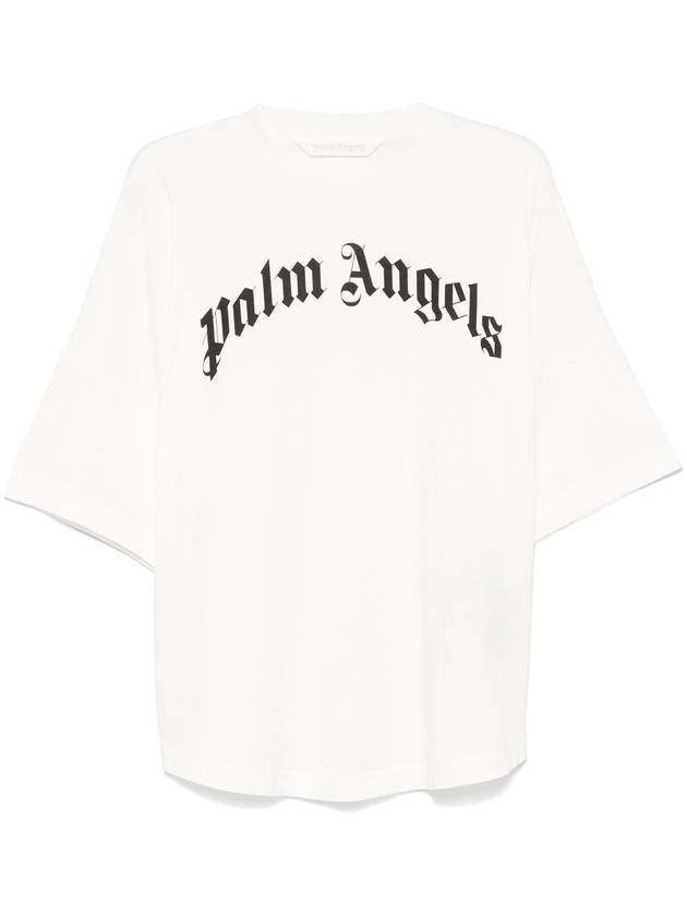 Palm Angels Curved Logo Loose Tee Clothing - PALM ANGELS - BALAAN 1