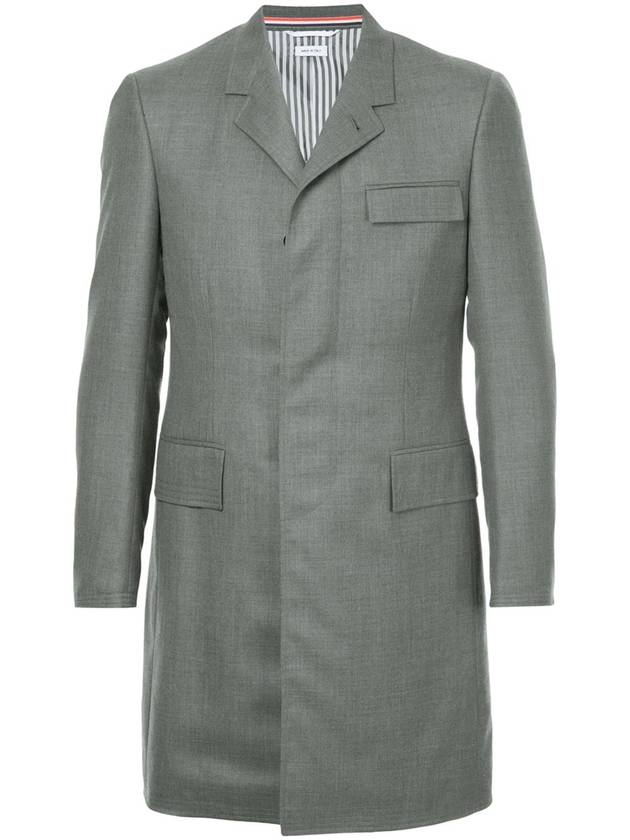 Super 120S Twill Classic Chesterfield Single Coat Grey - THOM BROWNE - BALAAN 1