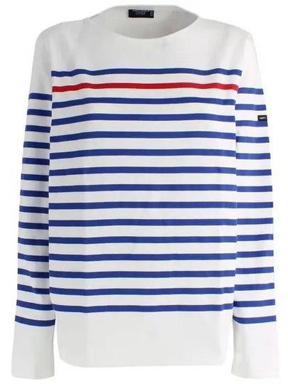 Striped Cotton Long Sleeve T-Shirt Blue White - SAINT JAMES - BALAAN 2