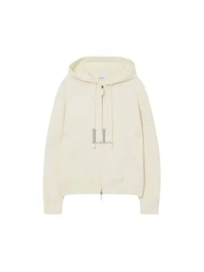 Drawstring Zip-Up Hoodie Ivory - BURBERRY - BALAAN 2