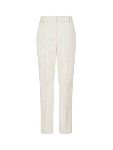 Women s Cotton Twill Pintuck Pants Ivory 270871 - BRUNELLO CUCINELLI - BALAAN 1