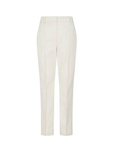 Women s Cotton Twill Pintuck Pants Ivory 270871 - BRUNELLO CUCINELLI - BALAAN 1