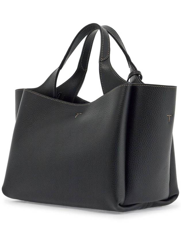 T Timeless Leather Small Tote Bag Black - TOD'S - BALAAN 3