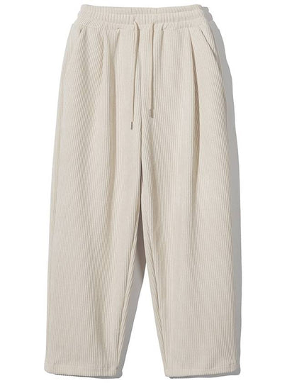 Wide one tuck common corduroy banding pants CREAM - WEST GRAND BOULEVARD - BALAAN 2