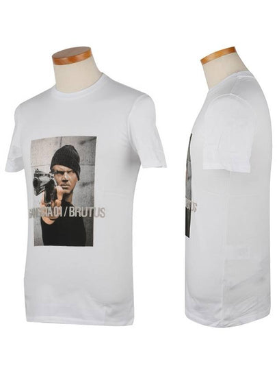 Men's Claudius Gangster Short Sleeve T-Shirt White - NEIL BARRETT - BALAAN 2