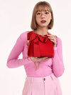 Women's Mini Ribbon 1 Cross Bag Red - SUIN - BALAAN 2