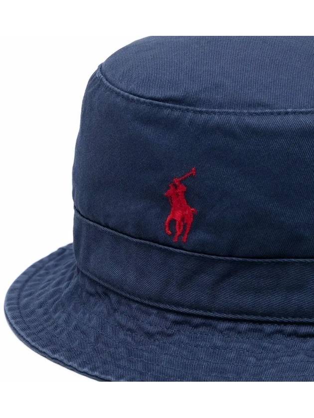 Embroidered Pony Bucket Hat Navy - POLO RALPH LAUREN - BALAAN 5