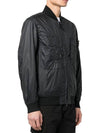 Logo Patch Bomber Jacket Black - STONE ISLAND - BALAAN 4