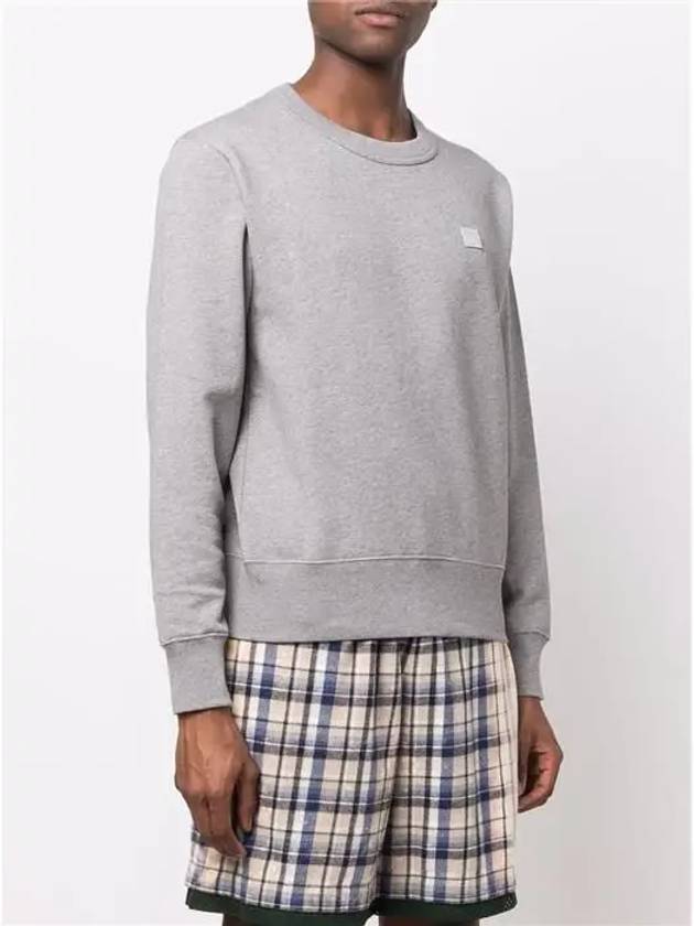 Logo Patch Regular Fit Crew Neck Sweatshirt Light Grey - ACNE STUDIOS - BALAAN 3