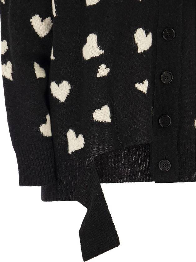 Bunch of Hearts Wool Cardigan Black - MARNI - BALAAN 5