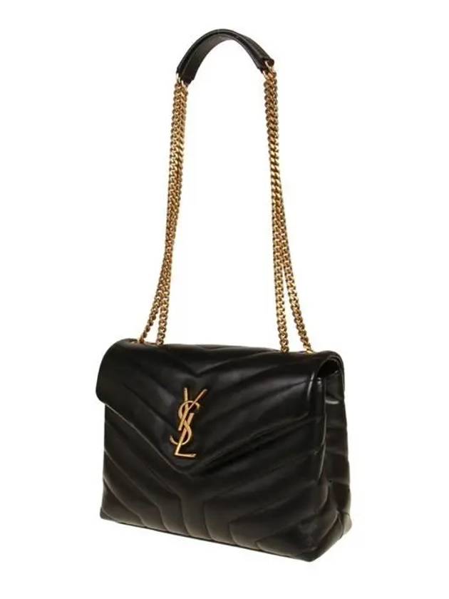 Bronze Monogram Loulou Matelasse Y Leather Small Shoulder Bag Black - SAINT LAURENT - BALAAN 3