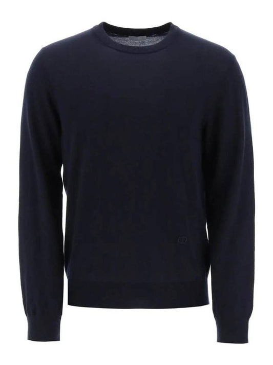 CD Icon Signature Cashmere Jersey Knit Top Navy - DIOR - BALAAN 1